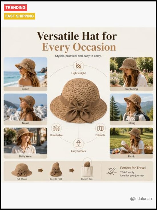 Fine Woven Breathable Foldable Sun Hat with Adjustable Sizing